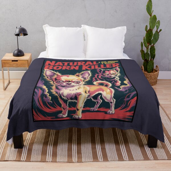 Item preview, Natural Born Killer Chihuahua – Funny Aggressive Small Dog Vintage Art designed and sold by TheFlannelDog.