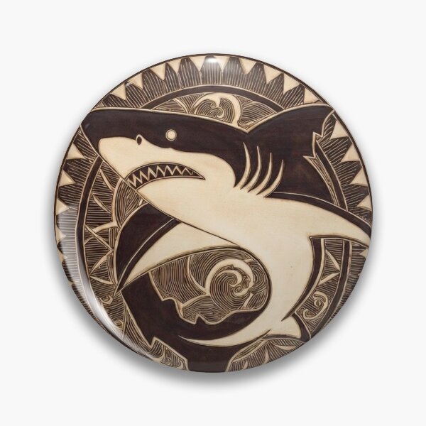 Item preview, Polynesian Shark siapo tapa-style designed and sold by Sennaya.