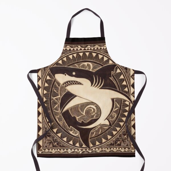 Item preview, Polynesian Shark siapo tapa-style designed and sold by Sennaya.