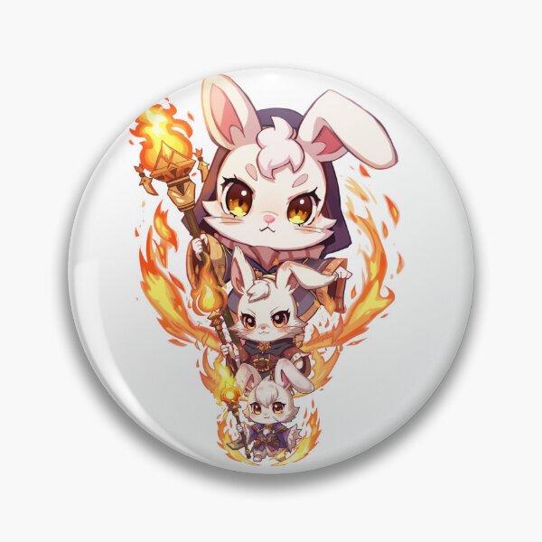 Item preview, Kael – Flame-Born Rabbit Monk | Cute Chibi Fire Mage Character designed and sold by Monzora.