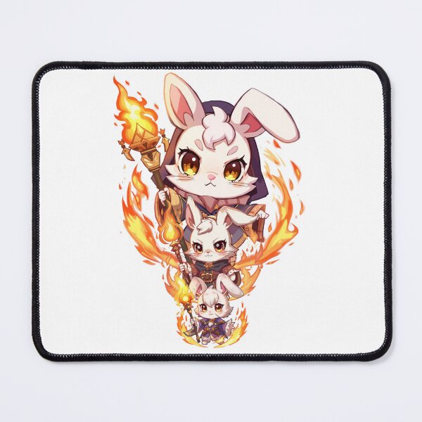 Item preview, Kael – Flame-Born Rabbit Monk | Cute Chibi Fire Mage Character designed and sold by Monzora.