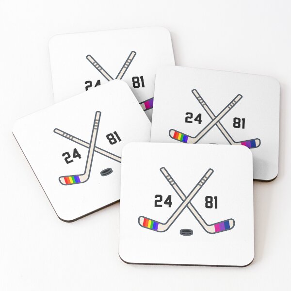 Item preview, Heated Rivalry pride tape hockey sticks - 24 and 81, gay and bi, Ilya Rozanov, Shane Hollander, Hollanov, Boston Raiders, Montreal Metros, rainbow designed and sold by RosefinchArt.