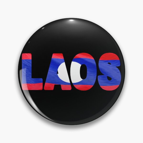 Item preview, LAOS - Flag Flying in Wind cut to Letters Souvenir Sticker Shirt designed and sold by Adam Gormley.