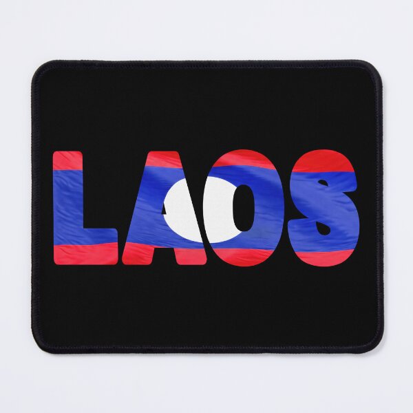 Item preview, LAOS - Flag Flying in Wind cut to Letters Souvenir Sticker Shirt designed and sold by Adam Gormley.