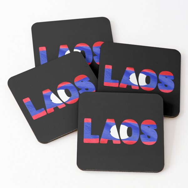 Item preview, LAOS - Flag Flying in Wind cut to Letters Souvenir Sticker Shirt designed and sold by Adam Gormley.