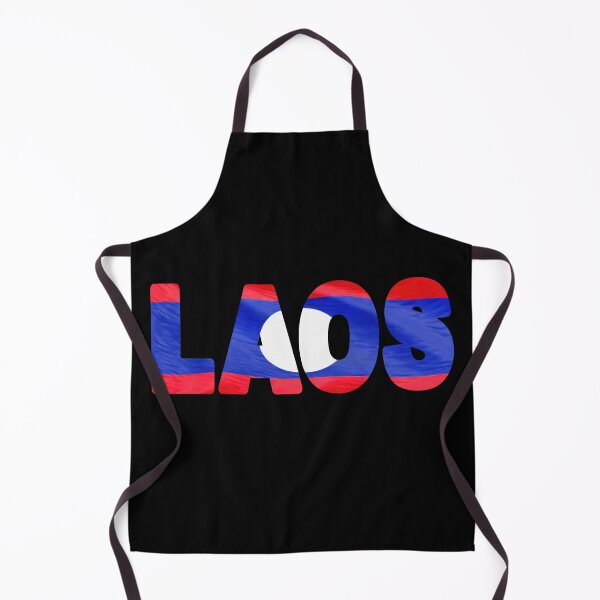 Item preview, LAOS - Flag Flying in Wind cut to Letters Souvenir Sticker Shirt designed and sold by Adam Gormley.