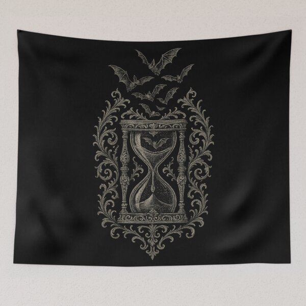 Item preview, Gothic Hourglass with Bats – Time and Transformation designed and sold by Mouraludia.