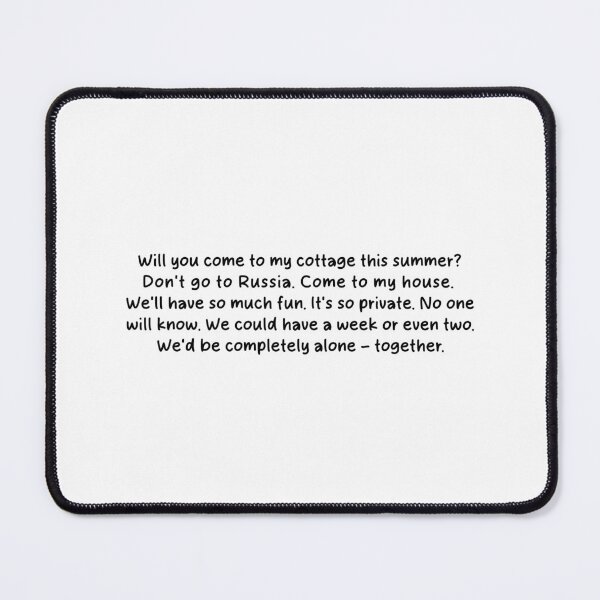 Item preview, Will you come to my cottage this summer? Don't go to Russia - Heated Rivalry, high Shane's hospital speech, Ilya Rozanov, Shane Hollander, Hollanov designed and sold by RosefinchArt.