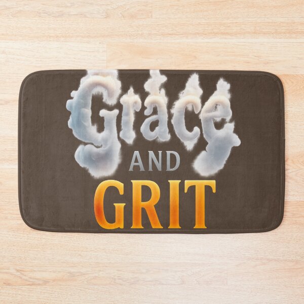 Item preview, GRACE AND GRIT - Smoke & Fire Typography - Christian Faith designed and sold by Urban-InkStudio.