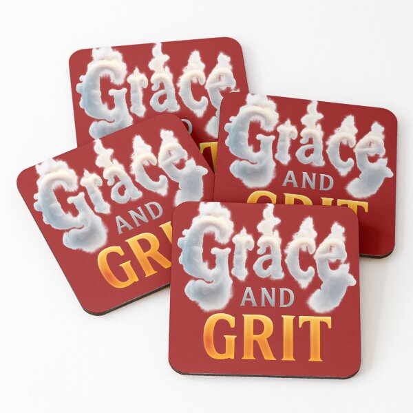 Item preview, GRACE AND GRIT - Smoke & Fire Typography - Christian Faith designed and sold by Urban-InkStudio.
