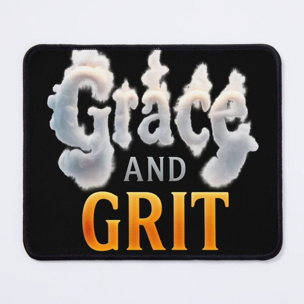 Item preview, GRACE AND GRIT - Smoke & Fire Typography - Christian Faith designed and sold by Urban-InkStudio.