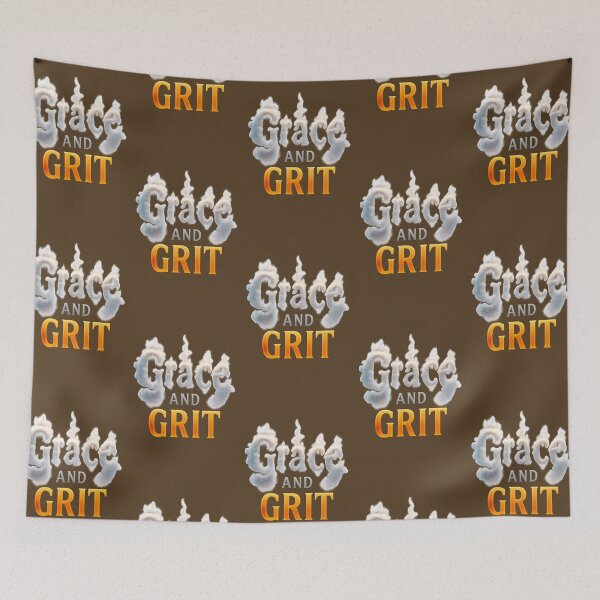 Item preview, GRACE AND GRIT - Smoke & Fire Typography - Christian Faith designed and sold by Urban-InkStudio.