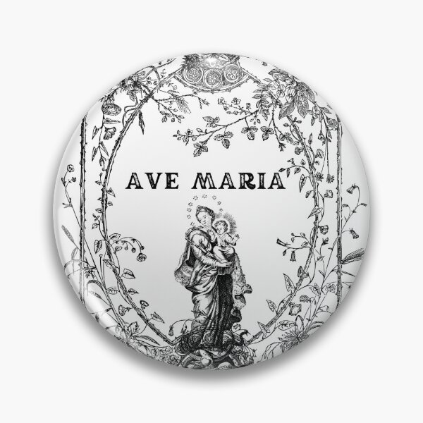 Item preview, Ornate Gothic Style Ave Maria Catholic Engraving Design designed and sold by Stella Maris Designs.