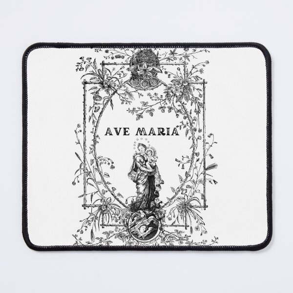 Item preview, Ornate Gothic Style Ave Maria Catholic Engraving Design designed and sold by Stella Maris Designs.