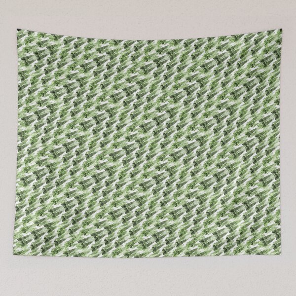 Item preview, Abstract Diagonal Mountain Pattern in Green on White designed and sold by Artistestella.