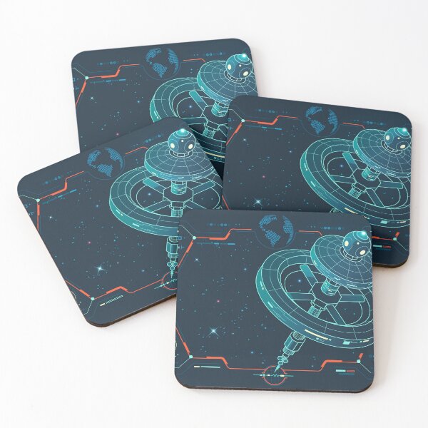 Item preview, international space station or aerospace engineering, graphic of lined orbital infrastructure with galaxy interface designed and sold by NiamLab.