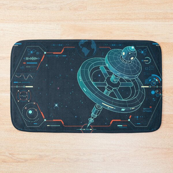 Item preview, international space station or aerospace engineering, graphic of lined orbital infrastructure with galaxy interface designed and sold by NiamLab.