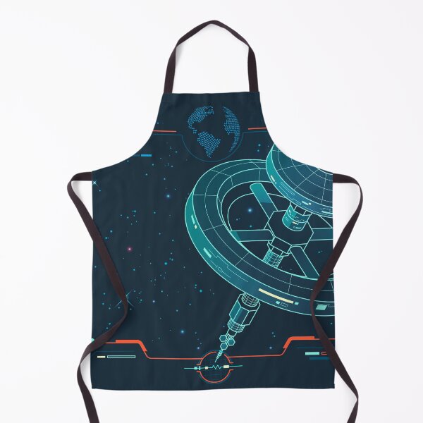 Item preview, international space station or aerospace engineering, graphic of lined orbital infrastructure with galaxy interface designed and sold by NiamLab.