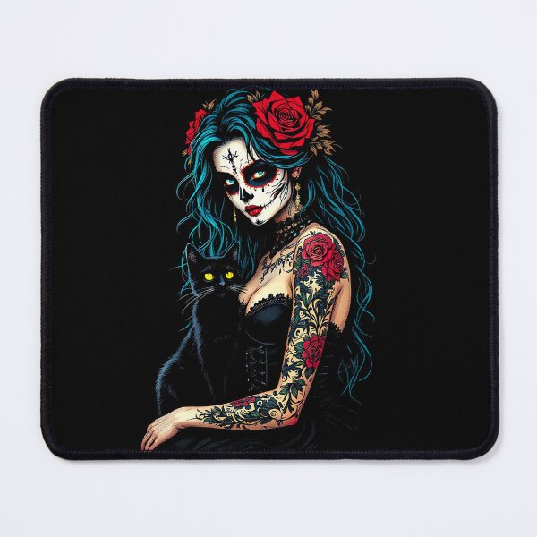 Item preview, La Catrina Elegant Beauty of the Dia de los Muertos, Black Cat designed and sold by PugD.