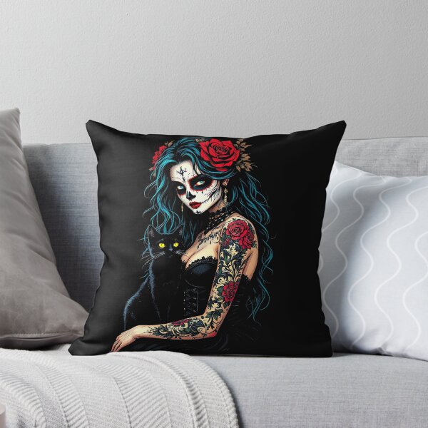 Item preview, La Catrina Elegant Beauty of the Dia de los Muertos, Black Cat designed and sold by PugD.