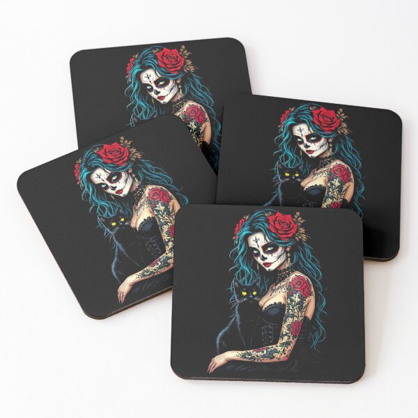 Item preview, La Catrina Elegant Beauty of the Dia de los Muertos, Black Cat designed and sold by PugD.