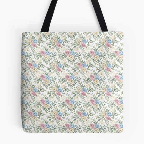 Item preview, Delicate Watercolor Floral Pattern Roses Hydrangeas Romantic Elegance designed and sold by jelypop.