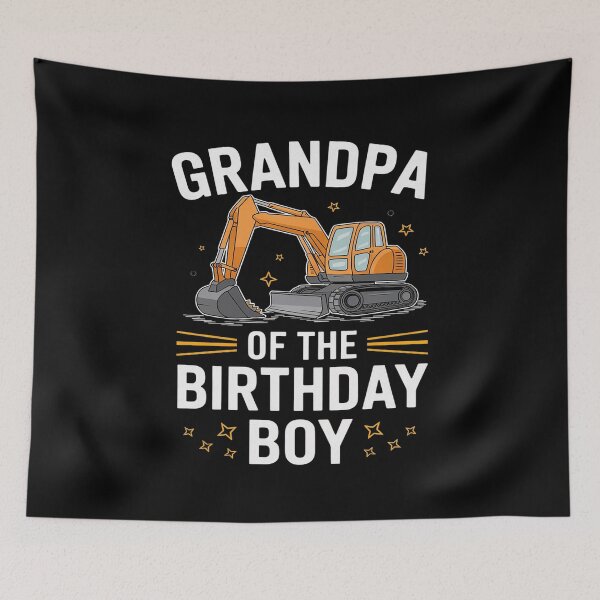 Item preview, Grandpa of The Birthday Boy Construction Party Excavator  designed and sold by FadeOfThrone.