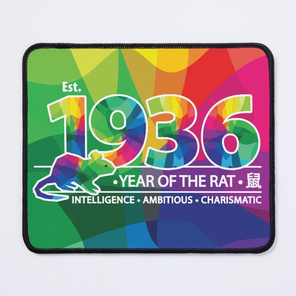 Item preview, Birthday Established 1936 Happy Year of The Rat Chinese Zodiac designed and sold by PCStudio57.