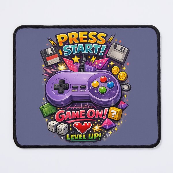 Item preview, PRESS START! – Retro 90s Gaming Controller Vibes designed and sold by Backtrack Boutique.