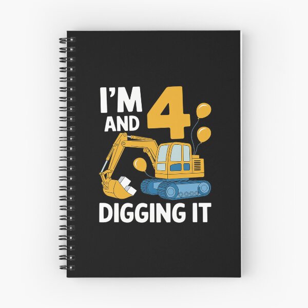 Item preview, I'm 4 And Digging It 4 Years Boys 4th Birthday Excavator  designed and sold by FadeOfThrone.