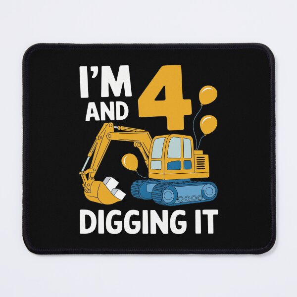 Item preview, I'm 4 And Digging It 4 Years Boys 4th Birthday Excavator  designed and sold by FadeOfThrone.