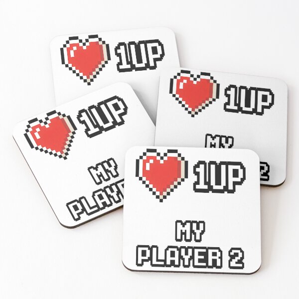 Item preview, 1UP My Player 2 Pixel Heart – Retro Gaming Love 8-Bit Valentine Couple Gift Design designed and sold by Luminari Creations.
