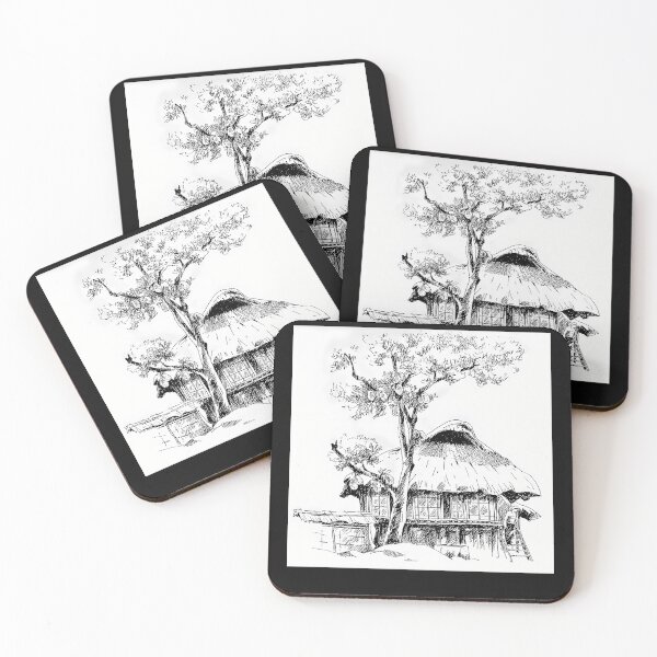 Item preview, Rustic Ink Drawing A Cozy Home designed and sold by IrinaVeradeLeal.