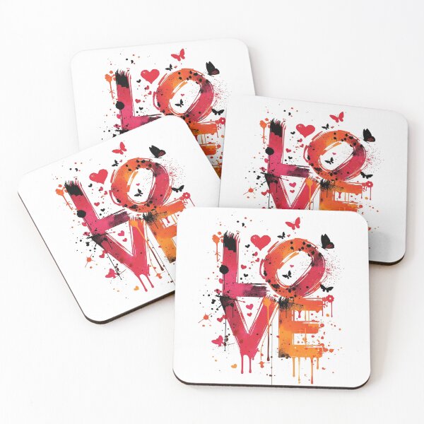 Item preview, Vibrant Watercolor Love Typography With Butterflies designed and sold by LakLuxe studio .