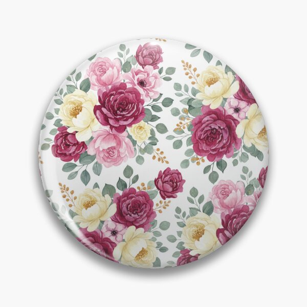 Item preview, Elegant Watercolor Floral Pattern of Burgundy and Cream Roses designed and sold by jelypop.