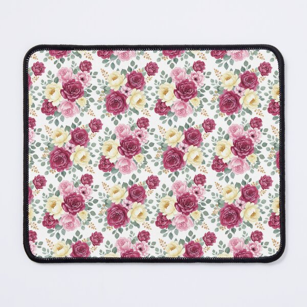 Item preview, Elegant Watercolor Floral Pattern of Burgundy and Cream Roses designed and sold by jelypop.