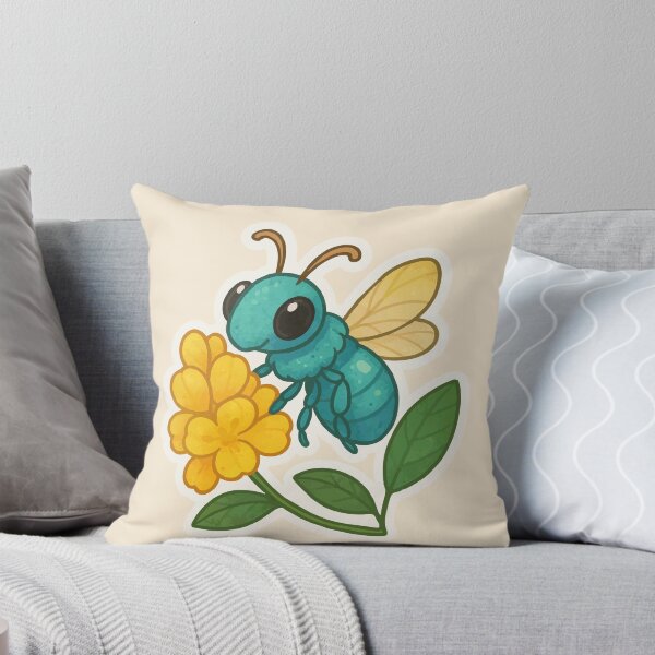 Item preview, Green Orchid Bee & Cassia Flower – Florida Pollinator Illustration designed and sold by Tiny Joy World.