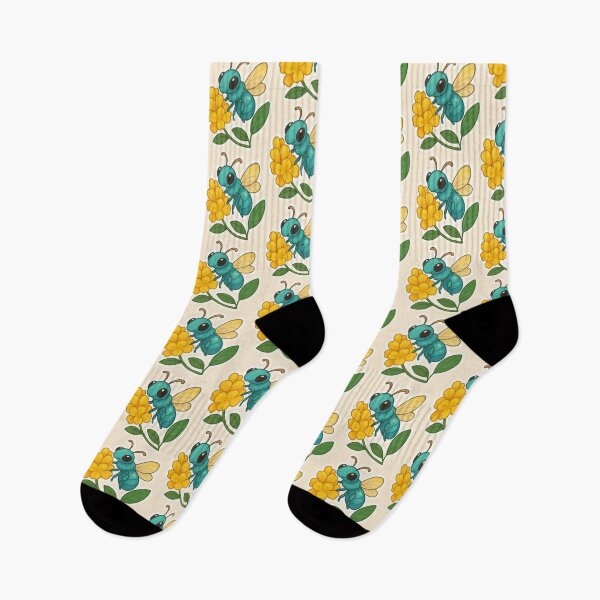 Item preview, Green Orchid Bee & Cassia Flower – Florida Pollinator Illustration designed and sold by Tiny Joy World.