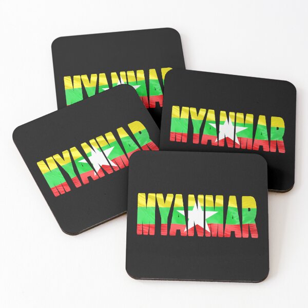 Item preview, MYANMAR - Flag Flying in Wind cut to Letters Souvenir Sticker Shirt designed and sold by Adam Gormley.