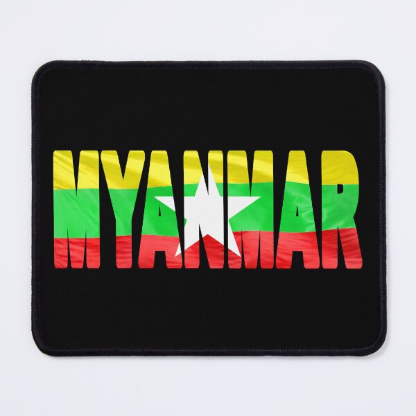 Item preview, MYANMAR - Flag Flying in Wind cut to Letters Souvenir Sticker Shirt designed and sold by Adam Gormley.