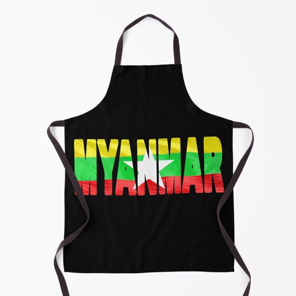 Item preview, MYANMAR - Flag Flying in Wind cut to Letters Souvenir Sticker Shirt designed and sold by Adam Gormley.