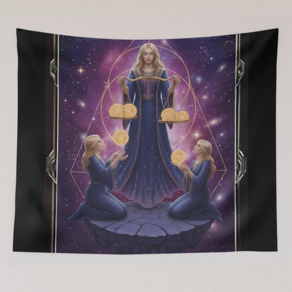 Item preview, Six of Pentacles - Cosmic Tarot Edition designed and sold by KYOFRAME.