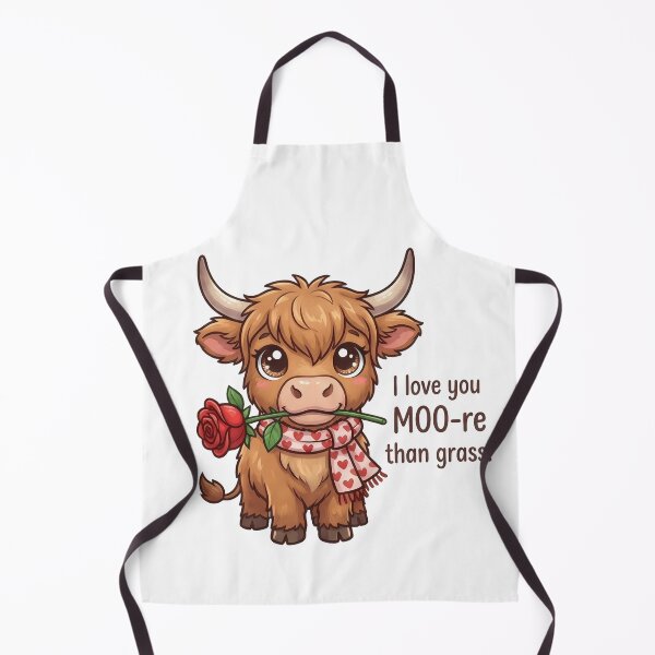 Item preview, I Love You Moo-re Than Grass Highland Cow – Cute Valentine Pun Rose Kawaii Gift Design designed and sold by Luminari Creations.