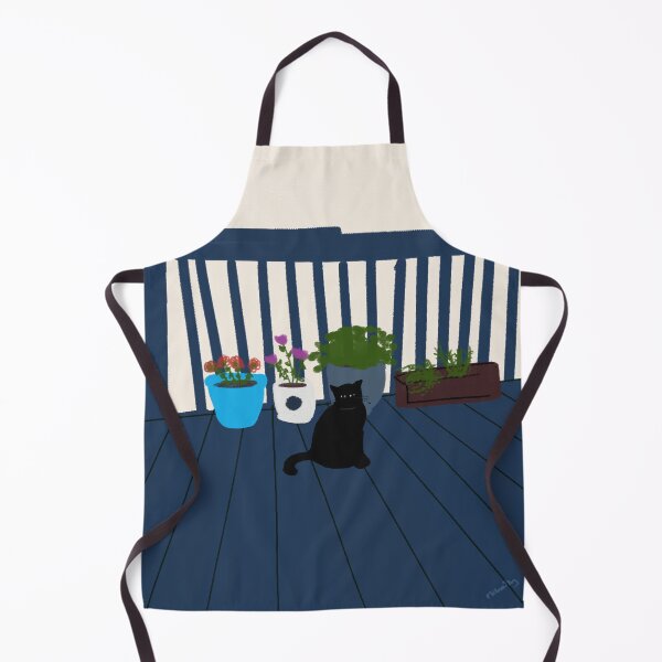 Item preview, Quiet Balcony with a Black Cat designed and sold by rkhaity.