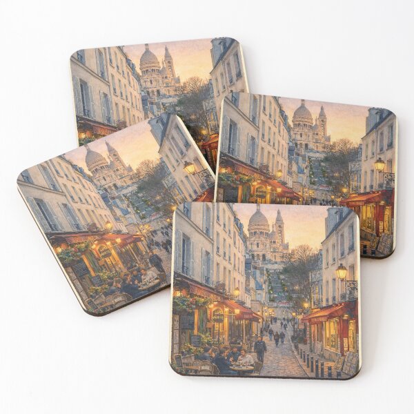 Item preview, Montmartre Street Cafés and Sacré-Cœur View – Paris, France designed and sold by Era-of-Traveler.