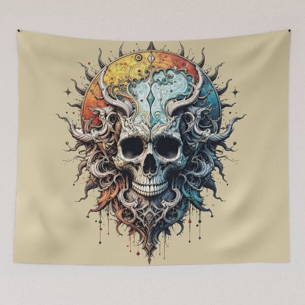 Item preview, Ornate Cosmic Skull Art - Intricate Gothic Mandala Skull with Baroque Scrollwork Design designed and sold by Amplify-n-Co.