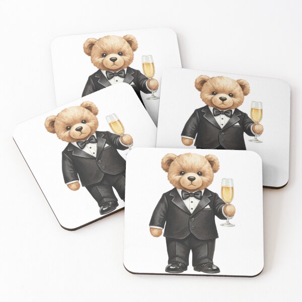 Item preview, Dapper Teddy Bear in Tuxedo with Champagne designed and sold by GamerGearTees.