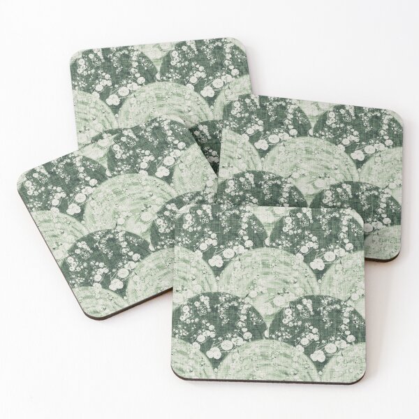Item preview, Vintage Floral Nasturtium Vine Nouveau Deco Fan - Sage Green designed and sold by LoveAlways-AEP.