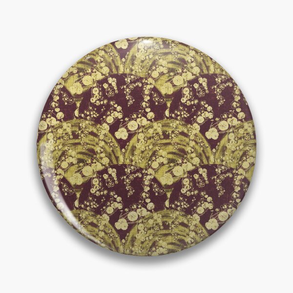 Item preview, Vintage Floral Nasturtium Vine Nouveau Deco Fan - Retro Olive & Espresso designed and sold by LoveAlways-AEP.