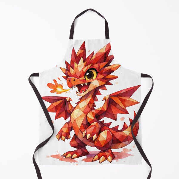 Item preview, Cute Red / Orange / Gold Watercolour Triangle Dragon designed and sold by inspired-works.
